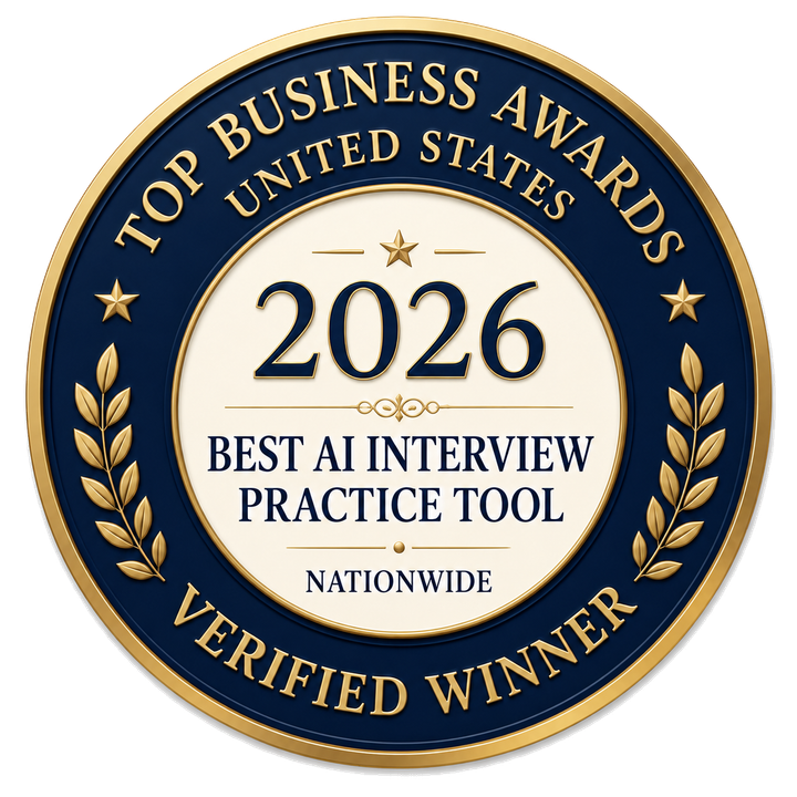 2026 Best AI Interview Practice Tool Nationwide winner seal